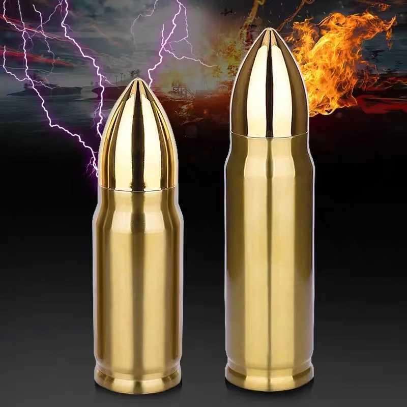 Bullet Thermos Vacuum Insulated Flasks 350ml 500ml 1000ml for Army Man Water Coffee Bottle Keep Hot Cold Double Wall Thermo CupCL240809