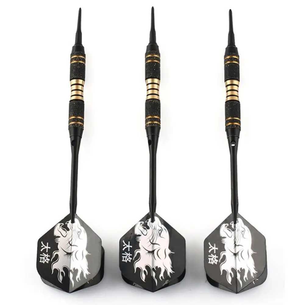 3pcs/Set Professional Black Darts 18g Safty Soft Darts Electronic Games Dartboard Soft For Indoor Tip Dardos Y240807
