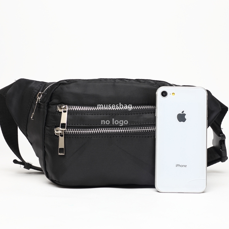 New men's waist pack fashion canvas solid color waist pack sports leisure wear-resistant multi-functional waist pack wholesale