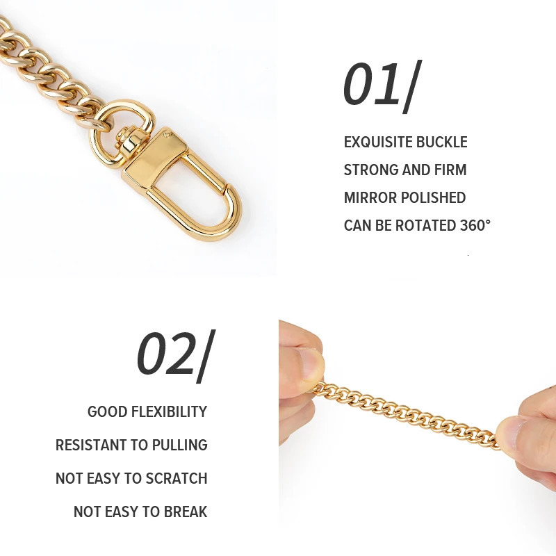 DHXJ WUTA Metal Chain Transformation Bag Strap Replacement Underarm Crossbody Shoulder Handbag Extension Chains DIY Accessories 240809