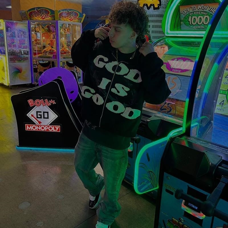 Men Y2K Zip up Hoodie Harajuku Letter Print Hip Hop Casual Hooded Sweatshirt Rock Goth Streetwear Zipper Top Punk Retro Pullover 240808