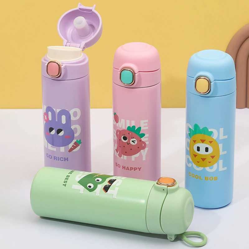 420ML Cartoon Thermos Bottle Stainless Steel Thermal Mug Kids Thermal Water Bottle Vacuum Flask Insulated Cup Tumbler Thermo CupCL24089