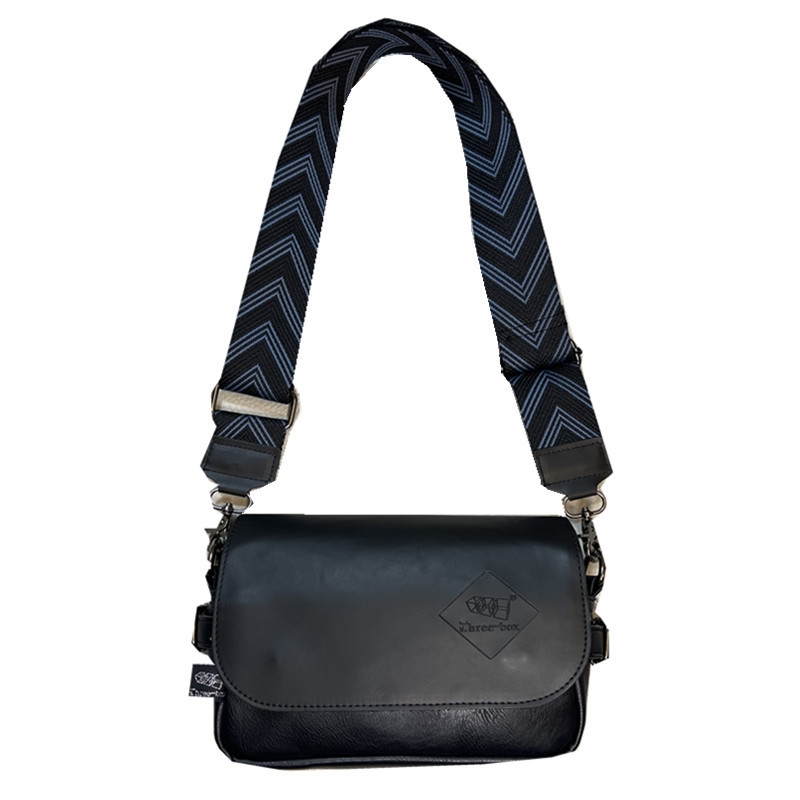 Fashion three box crossbody men's bag trend Japanese men's and women's ribbon shoulder bag casual striped backpack