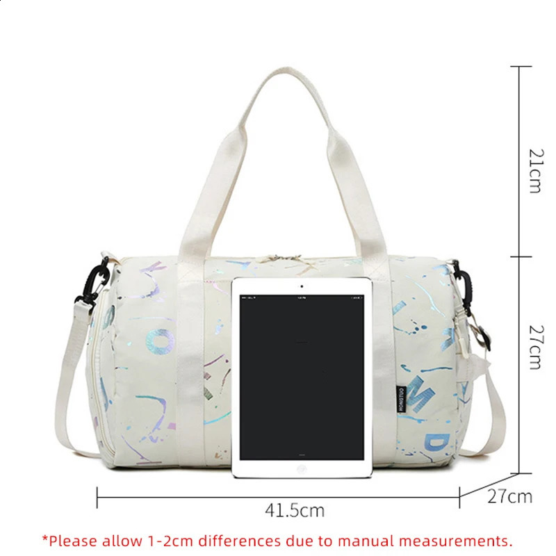 Gym yoga exercise dance bag suitable for girls boys graffiti letters printed travel fitness Siwming wet and dry waterproof cross body Deffle 240809