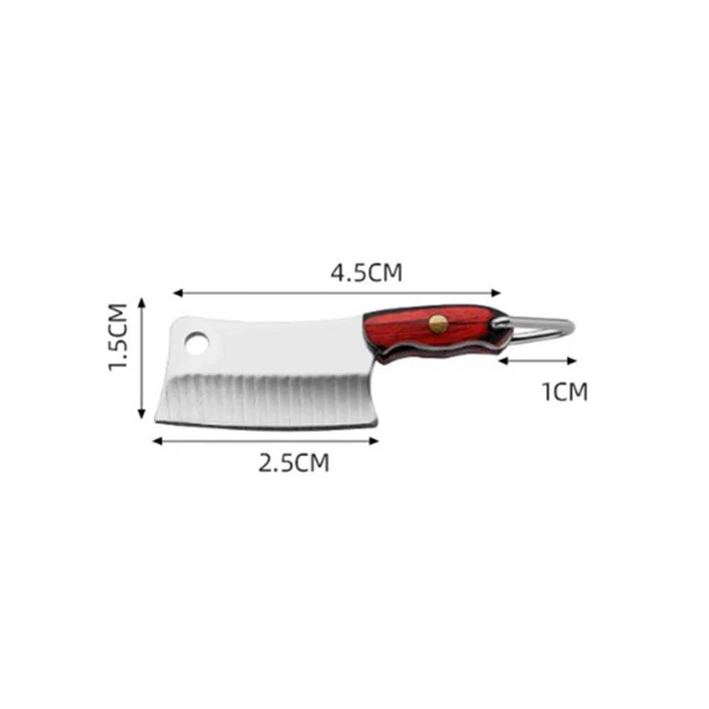 Small kitchen knife mini keychain stainless steel pocket portable outdoor wine bottle opening tool with leather shell hanging W240808