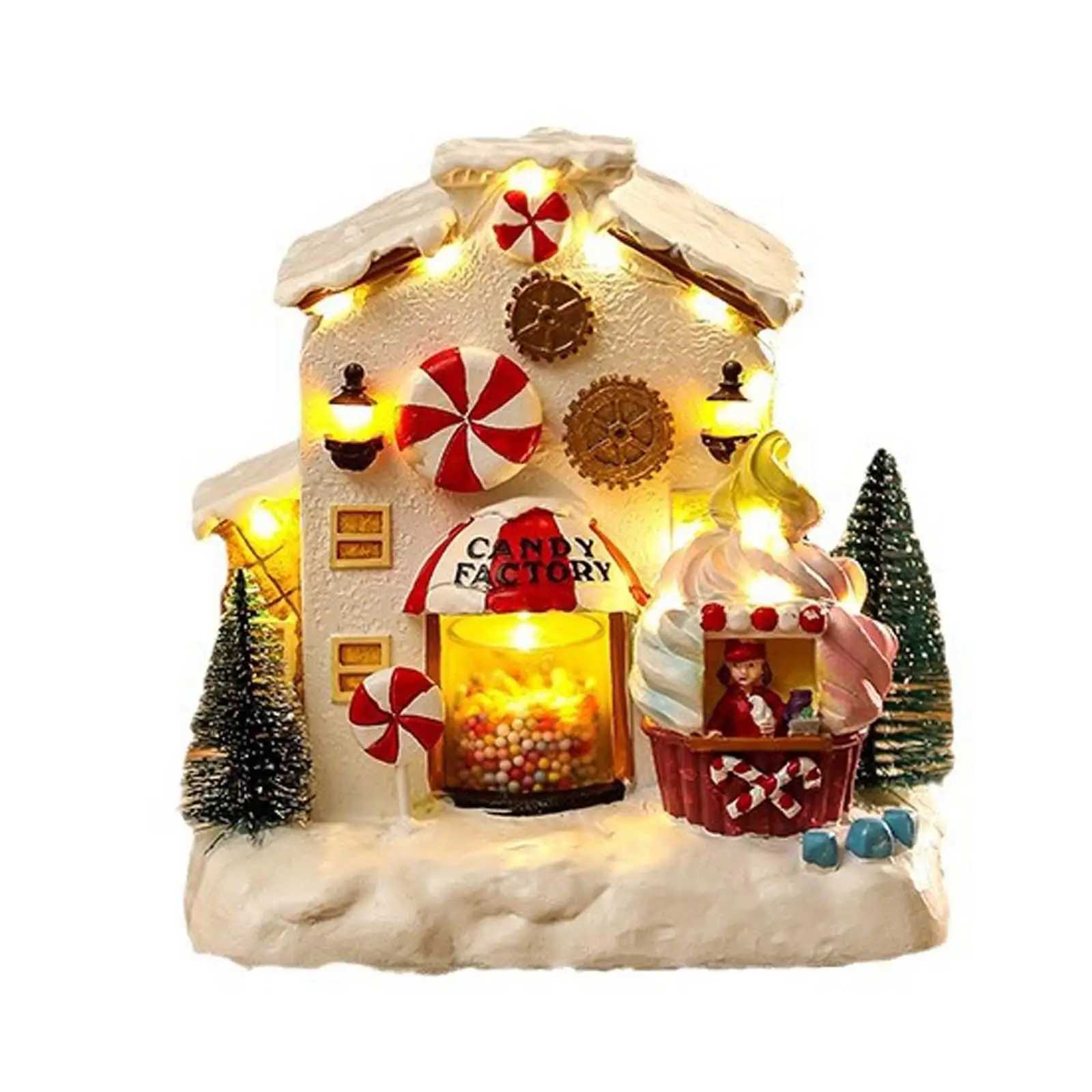 Christmas Villages Houses Ornament Boohelf Xmas Village Decoration Y240808
