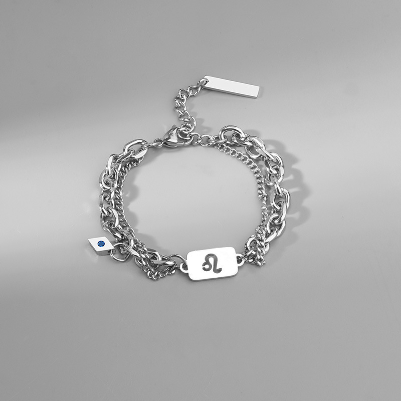 Twelve Constellations Titanium Steel Bracelet for Men, High End, Versatile, Non Fading, Light Luxury Fashion Accessories