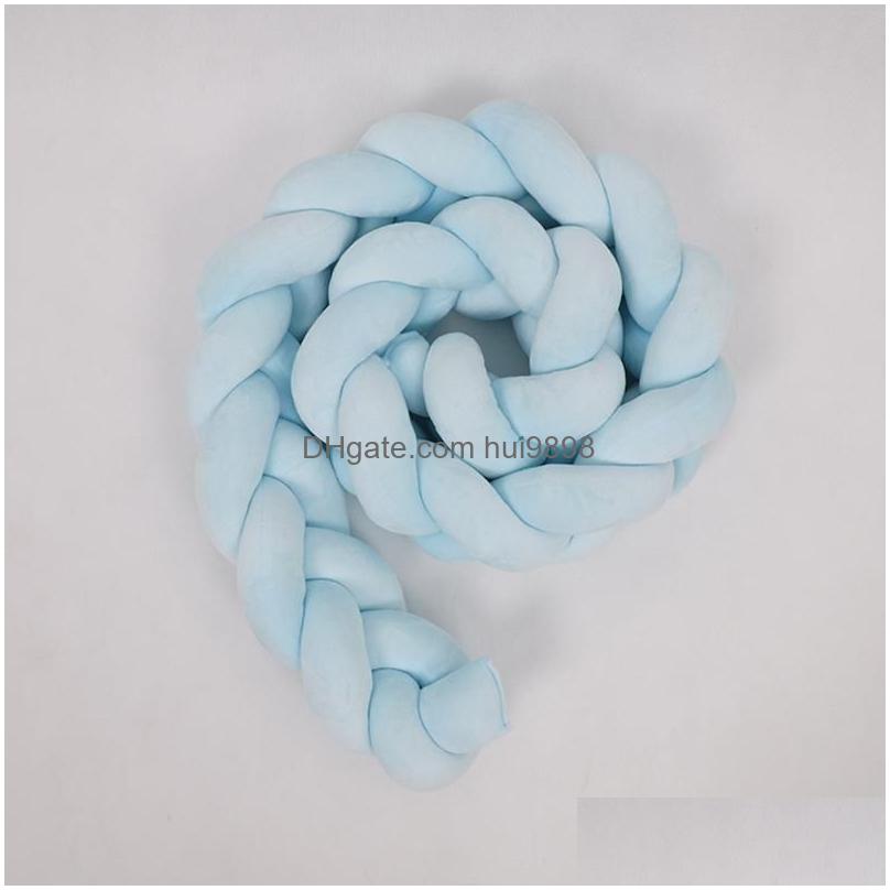 Bedding Sets Baby Bed Protector Bumper Born 4 Twist Pure Cotton Weave Plush Knot Crib Decor Ball Infant Room Decoration1 Drop Delive Dh8Wd 240925