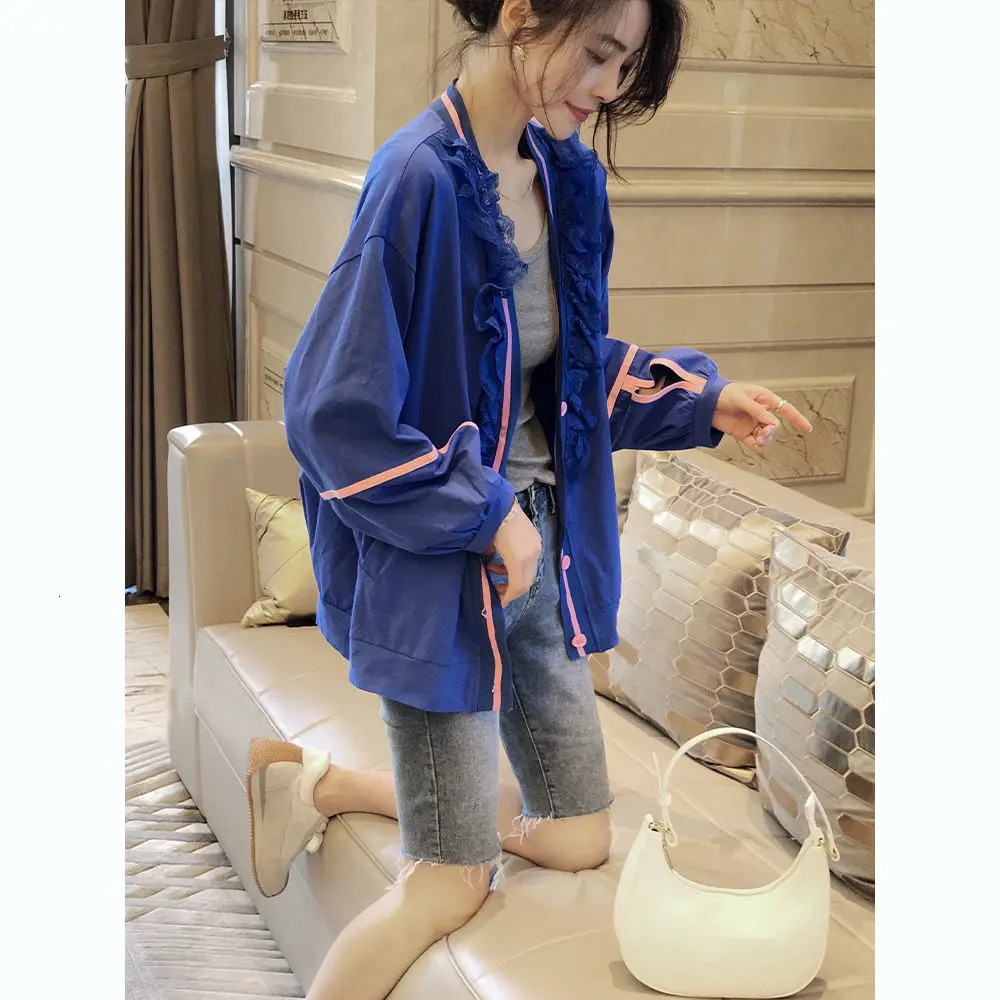 Elegant Lace Short Cardigan Jacket Womens Thin Sunscreen Baseball Jacket Top 240812
