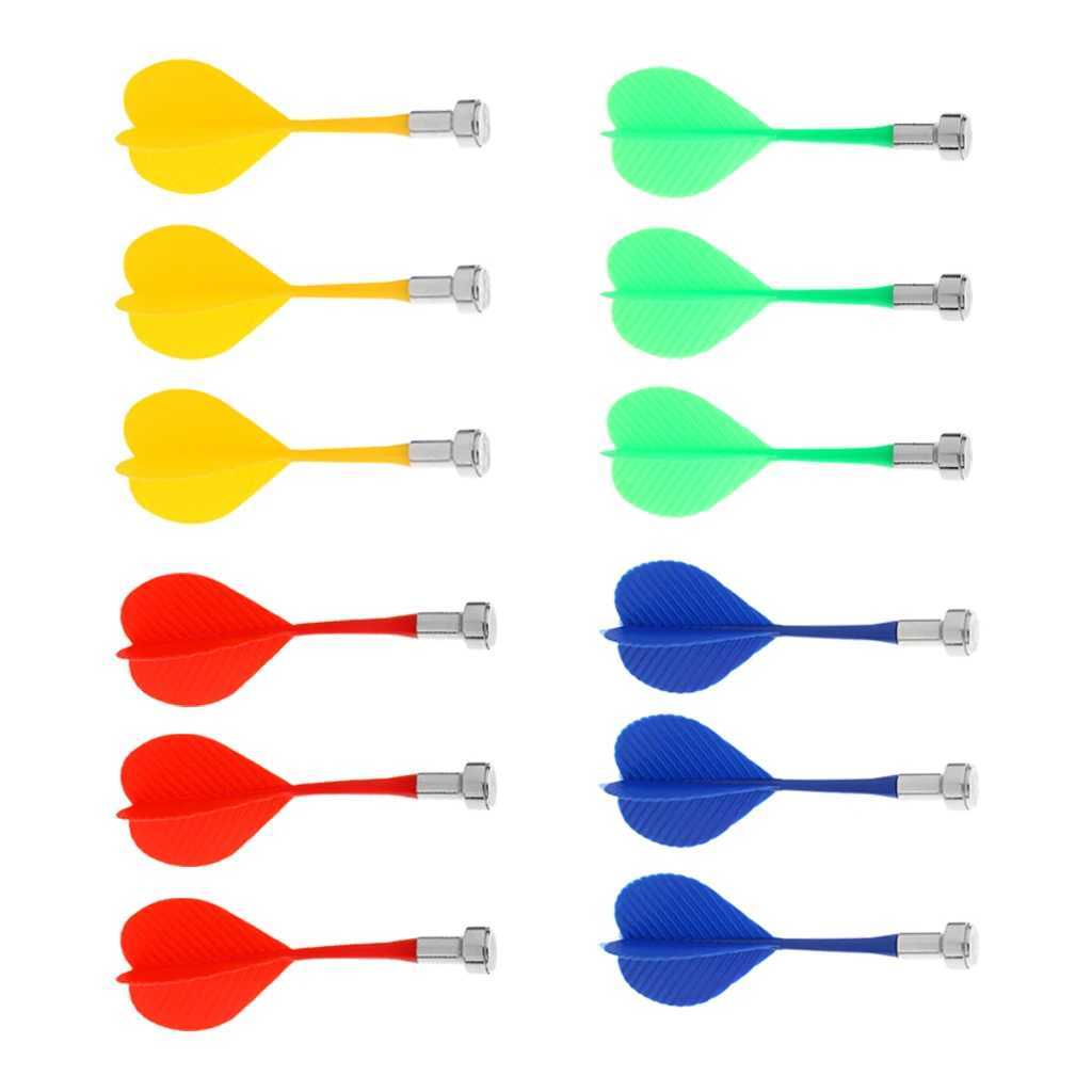 12pcs Colorful Magnetic Darts for Two-Sided Magnetic Dart Board Party Game Y240807