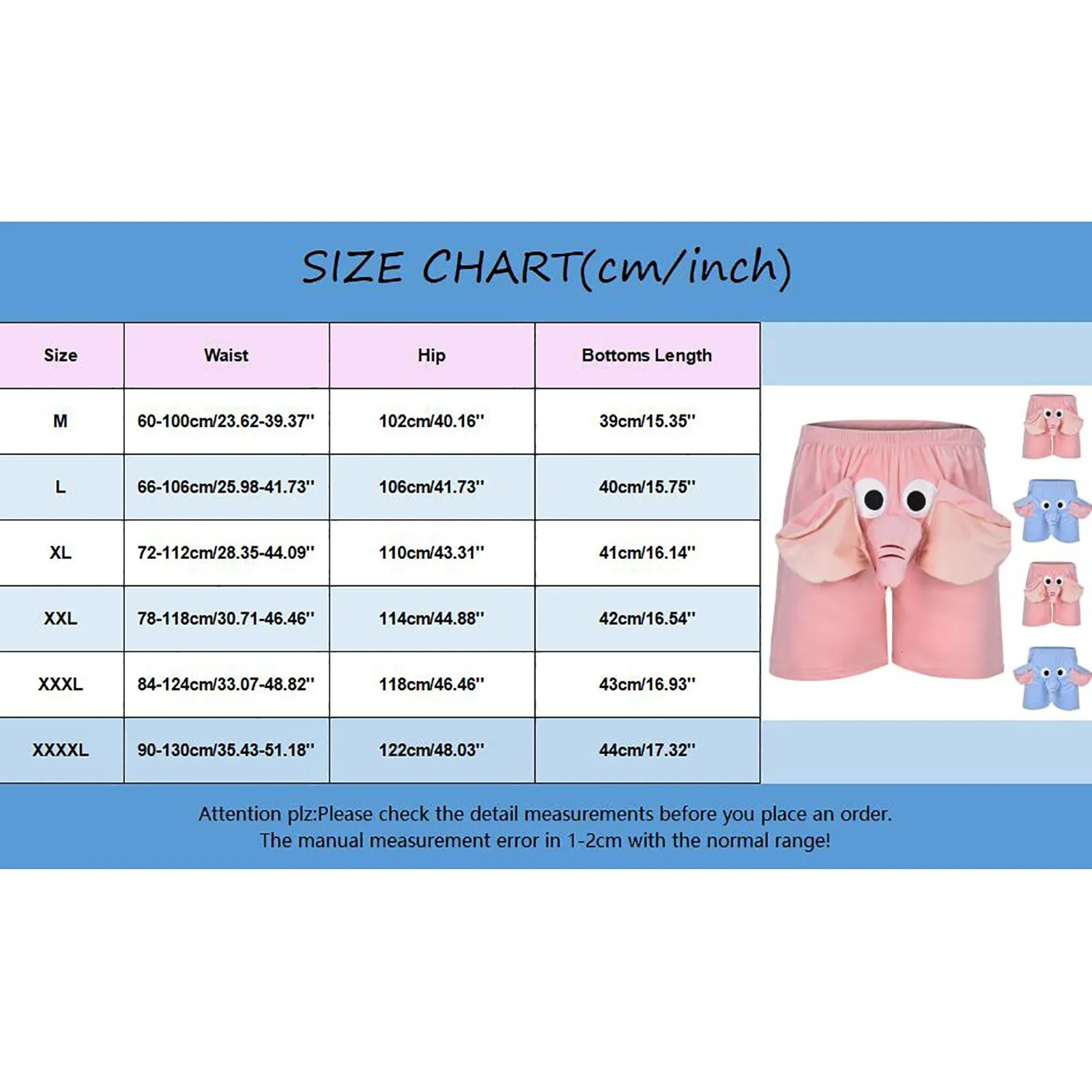 Animal Elephant Ear Trunk Mens Pyjamas Shorts Cartoon Boxers Novelty Plush Short Pant Humorous Underwear Prank Gifts Bottoms 240809