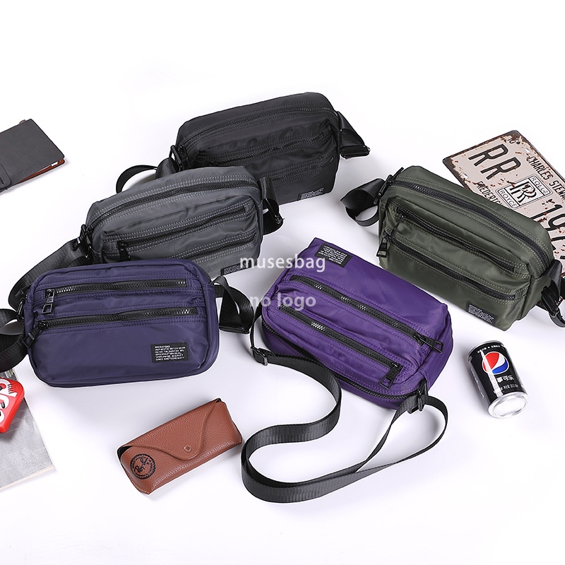Japanese men's shoulder bag Fashion casual Oxford cloth youth crossbody bag Hip hop sports cycling messenger bag
