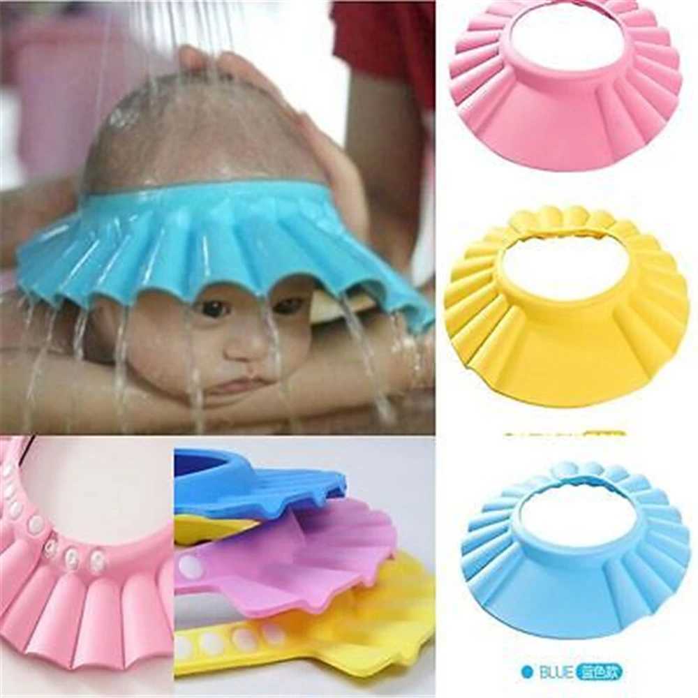 New baby and child safety shampoo bathroom shower cap cute shampoo and hair care cover adjustable elastic shampoo capW240717