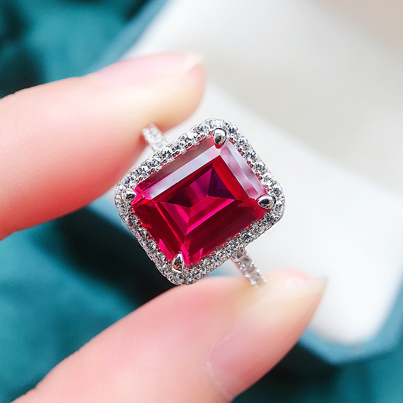 Sparkg Sterg Sier Emerald Moissanite Eternity Band Ring - US Size 5-9 dh5727163