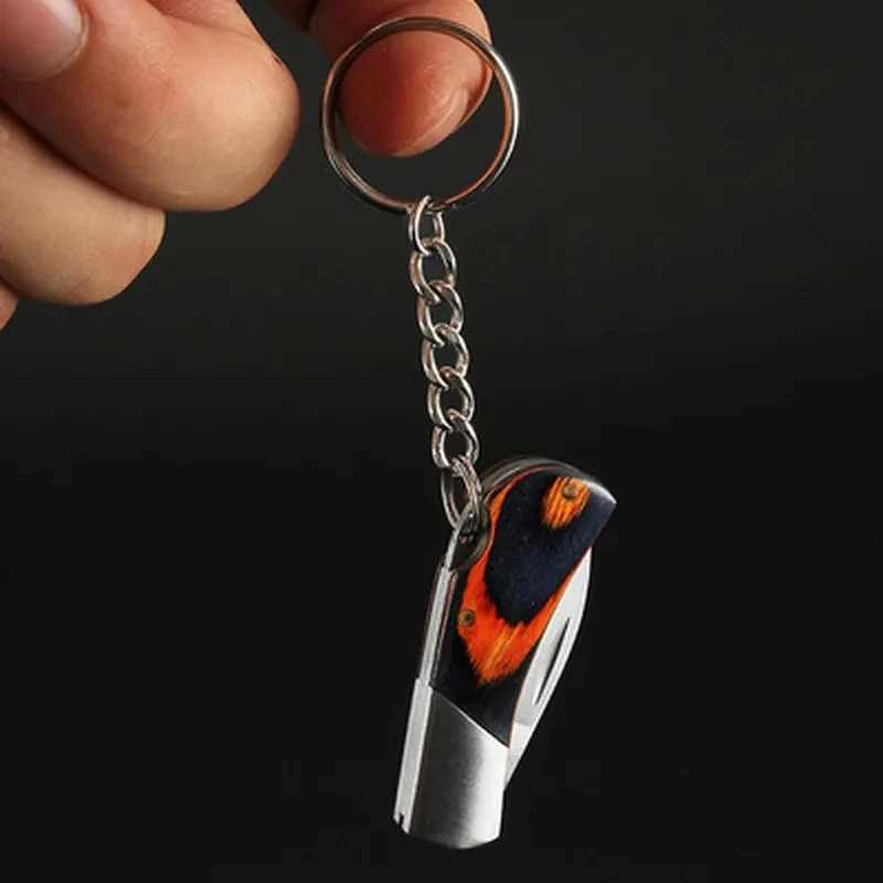 1 mini folding knife keychain stainless steel portable household fruit knife tool camping hiking outdoor knife key pendant W240808