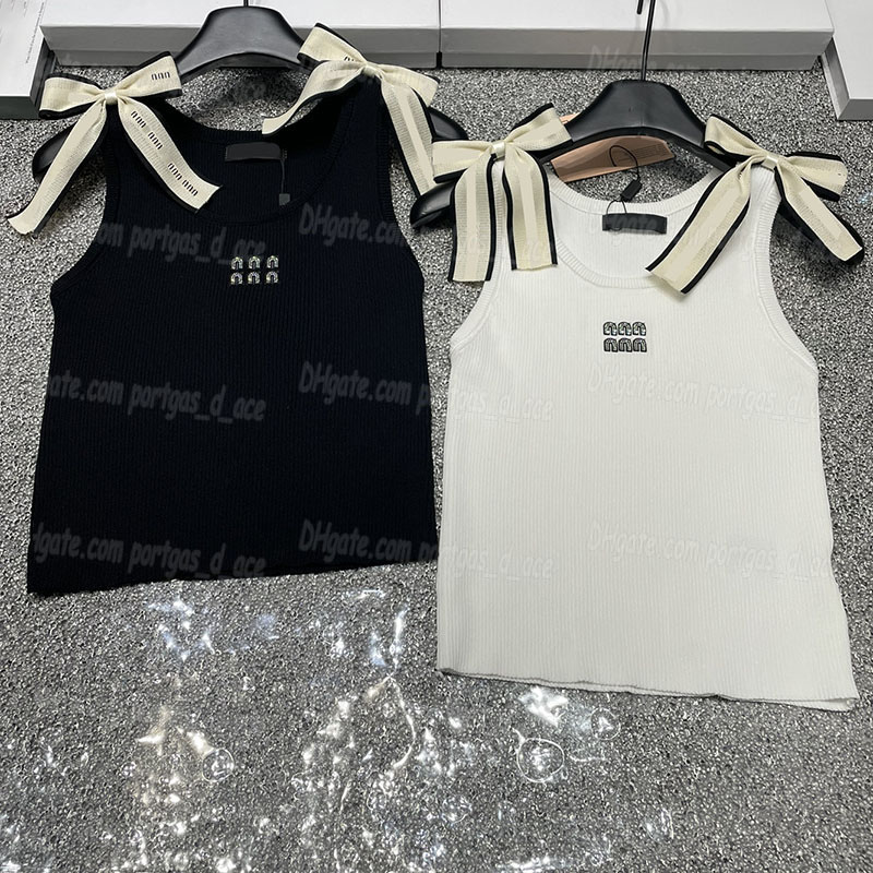 Rhinestone Knitted Tank Tops Luxury Women Sexy Sleeveless Tanks Summer Slim Cropped Vest Designer Young Lady Knitwear Knits