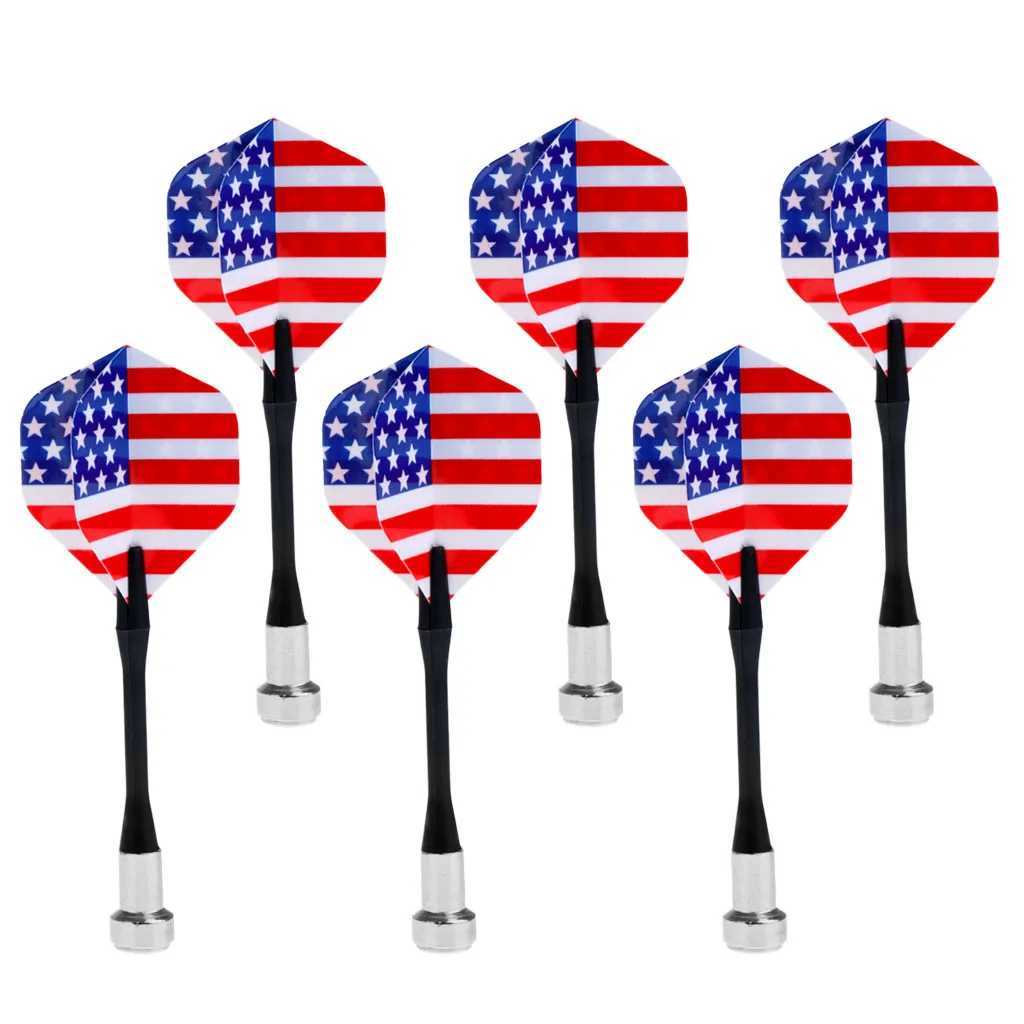 6/12 Pieces Magnetic Darts For Magnet Dartboard Dart Board (National Flag) Y240807