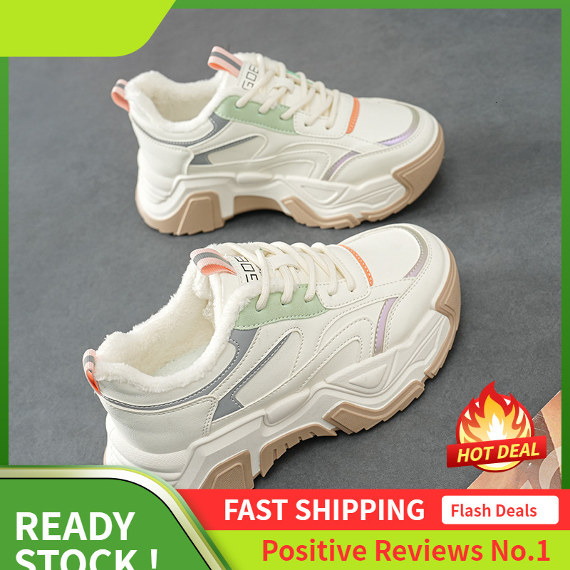 Ddmysports Ddmysports Dad Thick Soled Veet White Casual Sports Autumn And Winter New Women S Versatile Outdoor Shoes OUTDOOR