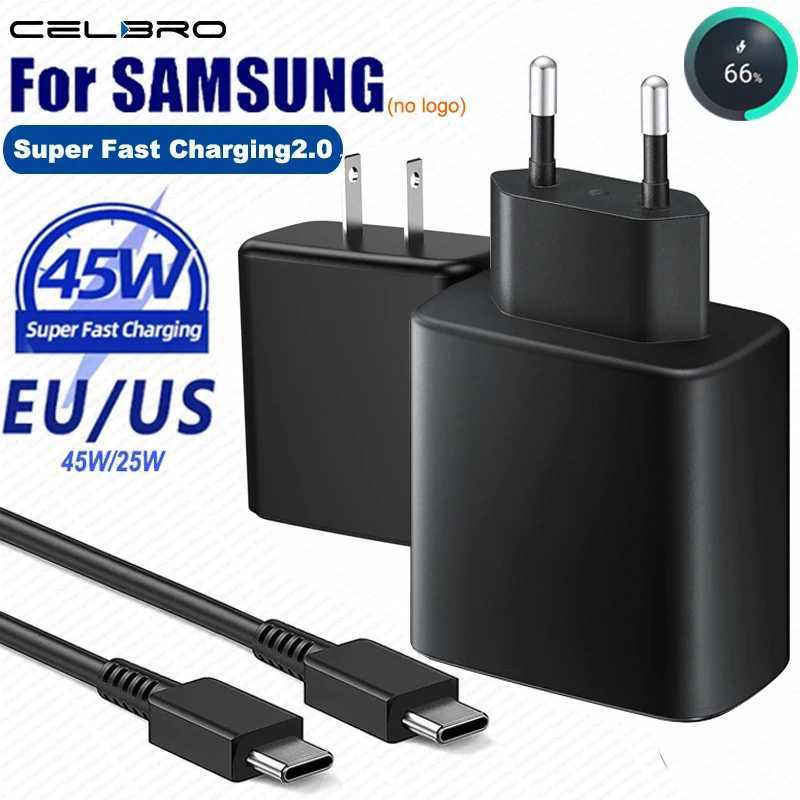 CELBRO 45W For SAMSUNG Galaxy S24 S23 S22 Ultra S24+ S23+ S22 S21 S20 FE 5G Charger Super Fast Charging Cable USB Type C AdapterM240809