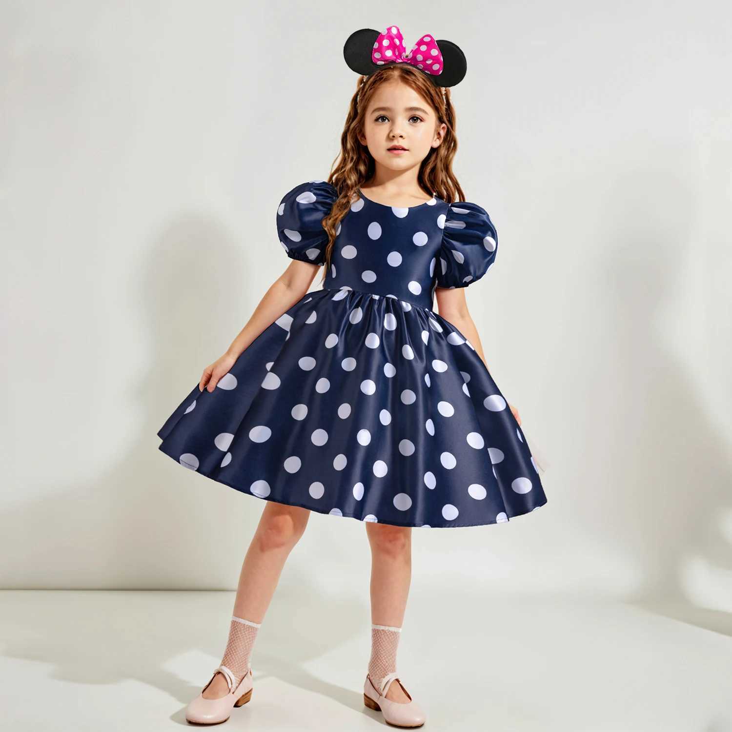Minni Mouse Dresses for Girls Birthday Party Tutu Gown Halloween Costume for Kids Polka Dot Dress Christmas Carnival ClothesY240809