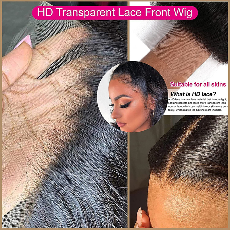 HD 5X5 Closure Wig Straight Body Wave 150% Density Vietnamese 100% Human Hair Lace Wigs Free Part Natural Black 10-34inch
