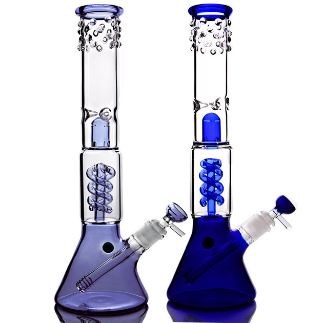Gravity Glass Bong Bubbler Smoking Pipe Hookahs Recycler Dab Rigs Water Bongs with 18mm bowl Ash Catcher