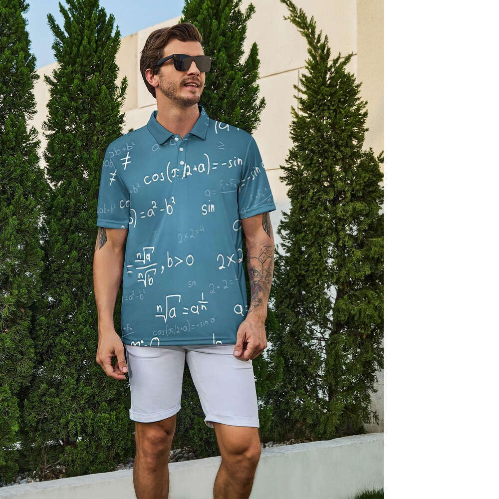 Fashion Mens Polo shirt Teacher Math Formulas Golf Shirts Athletic Fishing Short T-Shirt Summer Tennis Shirt Casual Tops tops summer clothes