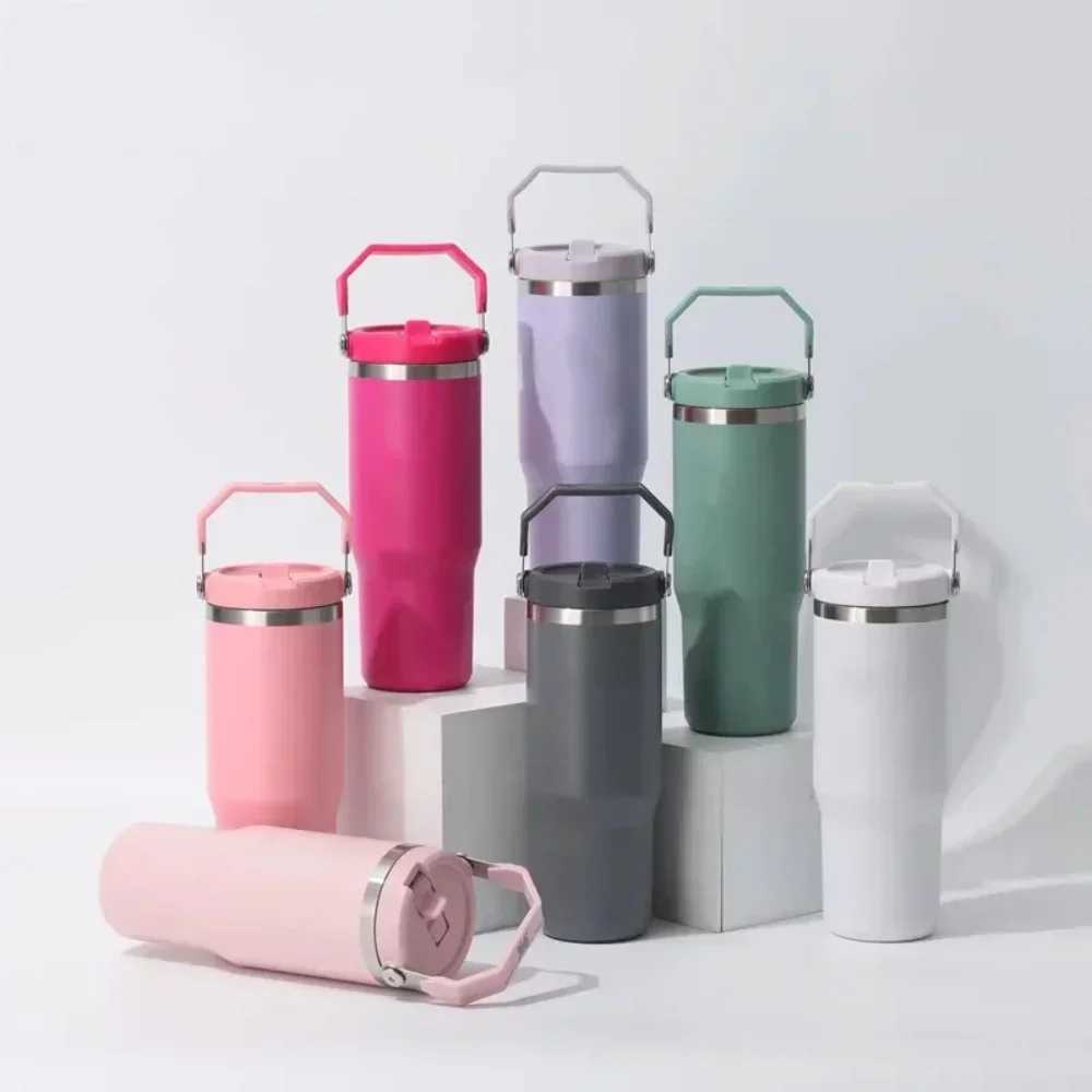 2024 New SL Iceflow Straw Lid Stainless Steel 30oz Vacuum Insulated Car Mug Double Wall Thermal Iced Travel CupCL2489