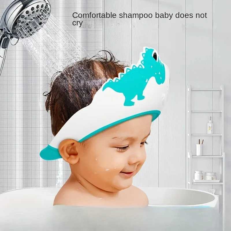 Baby Soft Rubber SHAMPOOD Shampooing Cap Childrens Shampoo Shampooind Shampooing Capuge Baby Cap ajusté Protecteur d'oreille Dinosaure Patternw24