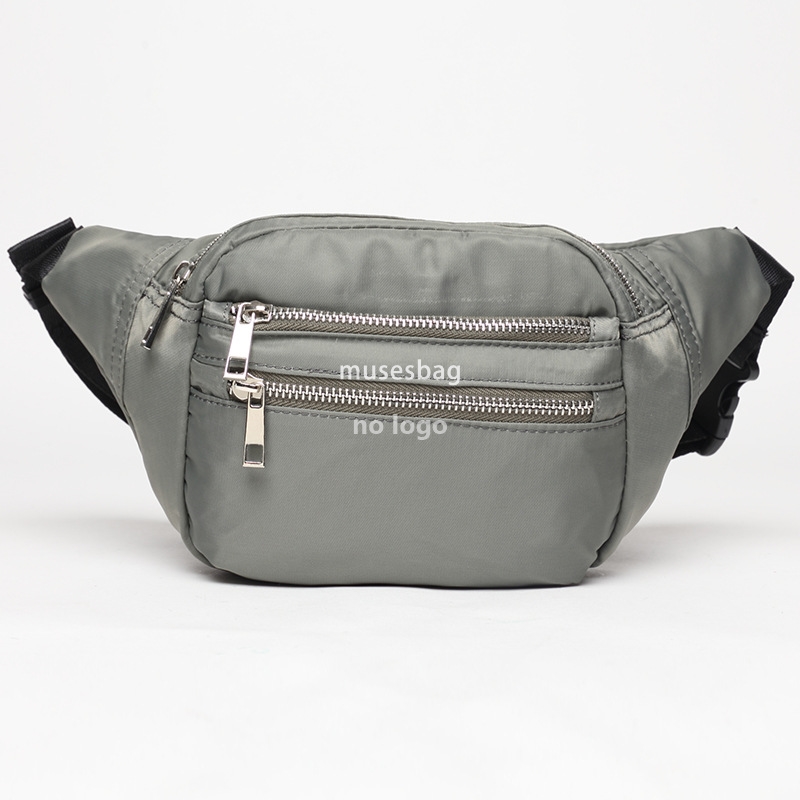 New men's waist pack fashion canvas solid color waist pack sports leisure wear-resistant multi-functional waist pack wholesale