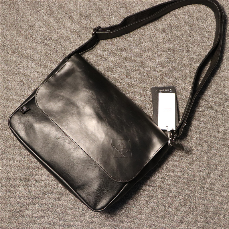 Men's simple single shoulder crossbody bag trend South Korea British crossbody backpack retro horizontal messenger bag