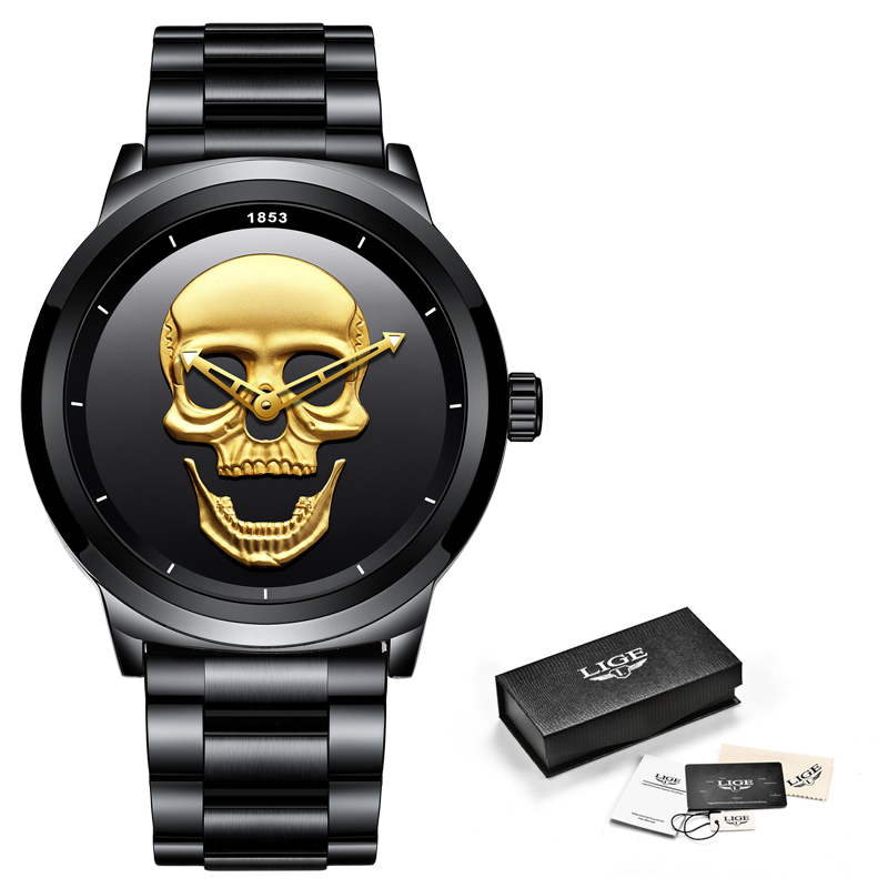 LIGE Sport Mens Watches Top Brand Luxury Quartz Watch For Men Stainless Steel Waterproof Clock Male Wristwatch Relogio Masculino