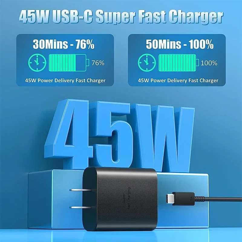 CELBRO 45W For SAMSUNG Galaxy S24 S23 S22 Ultra S24+ S23+ S22 S21 S20 FE 5G Charger Super Fast Charging Cable USB Type C AdapterM240809