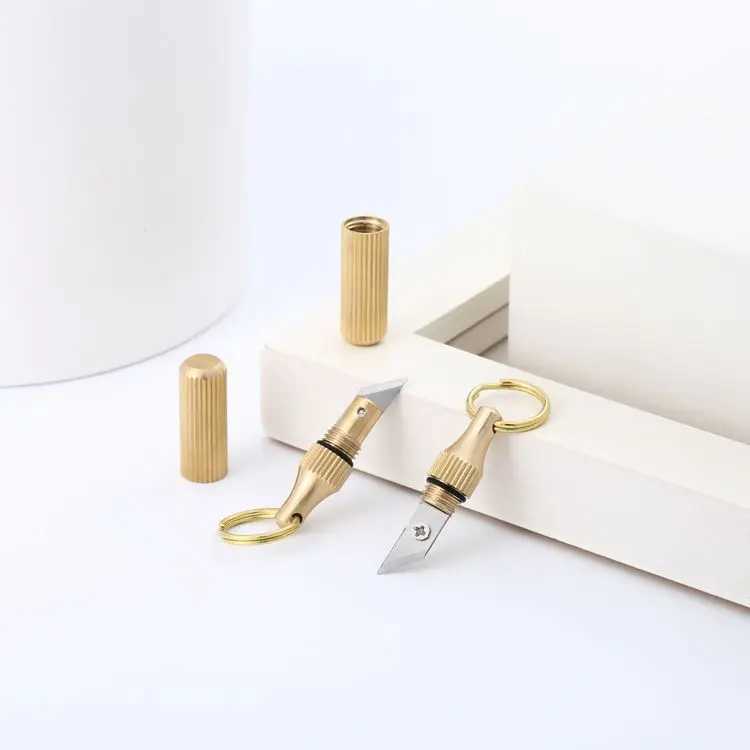 Keychain Knife Pocket Capsule Portable Survival EDC Tool Keychain Outdoor Emergency Paper Stationery Box Opener Cutter W240808