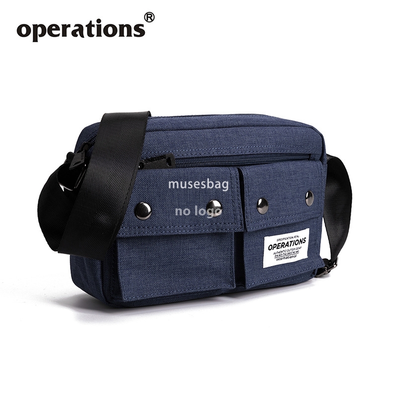 Men's shoulder bag canvas casual fashion day simple crossbody bag Korean version of the trend messenger bag