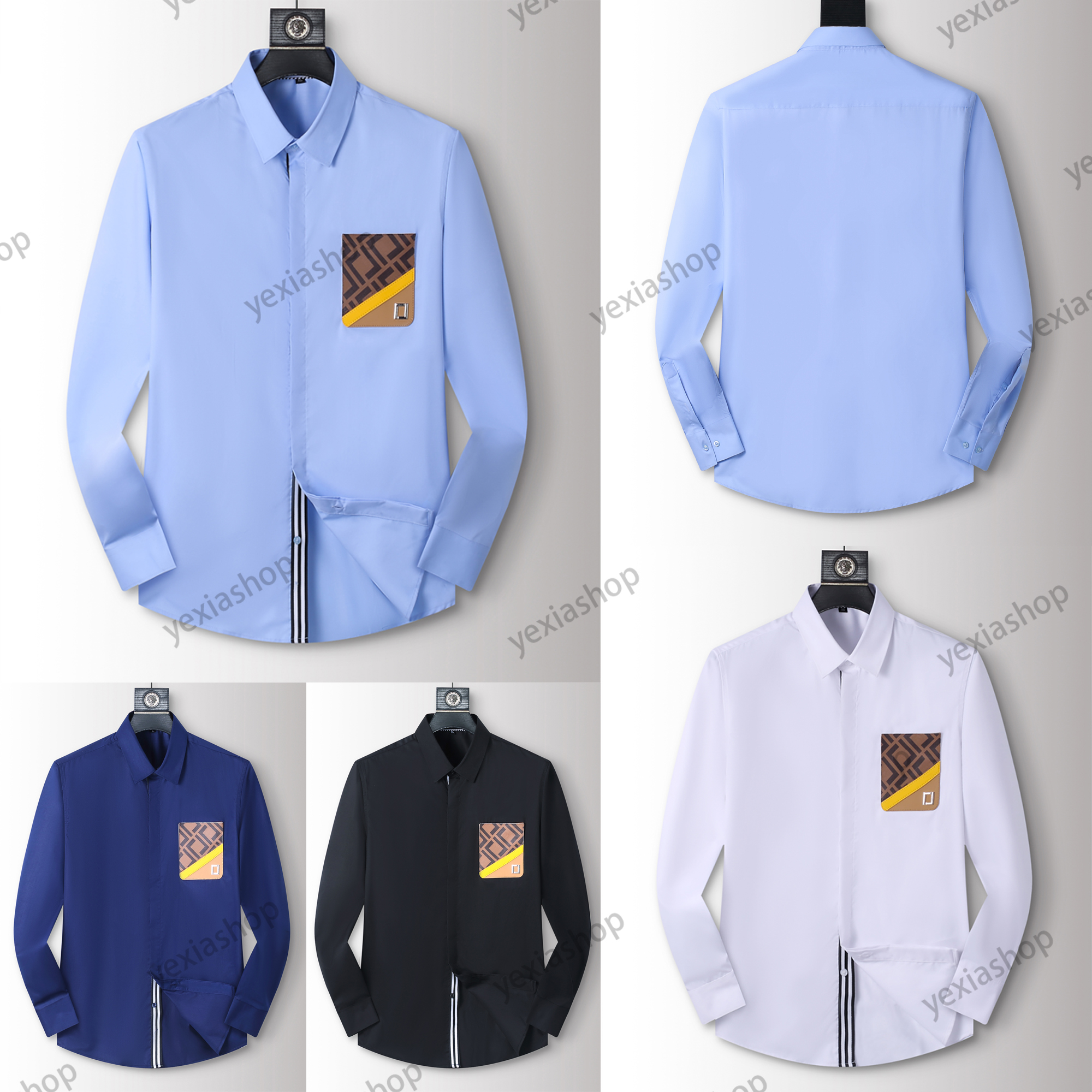 Designer Mens Formal Business Shirts Fashion Casual Shirt Long-sleeved shirt luxury Clothes Asian size M-3XL