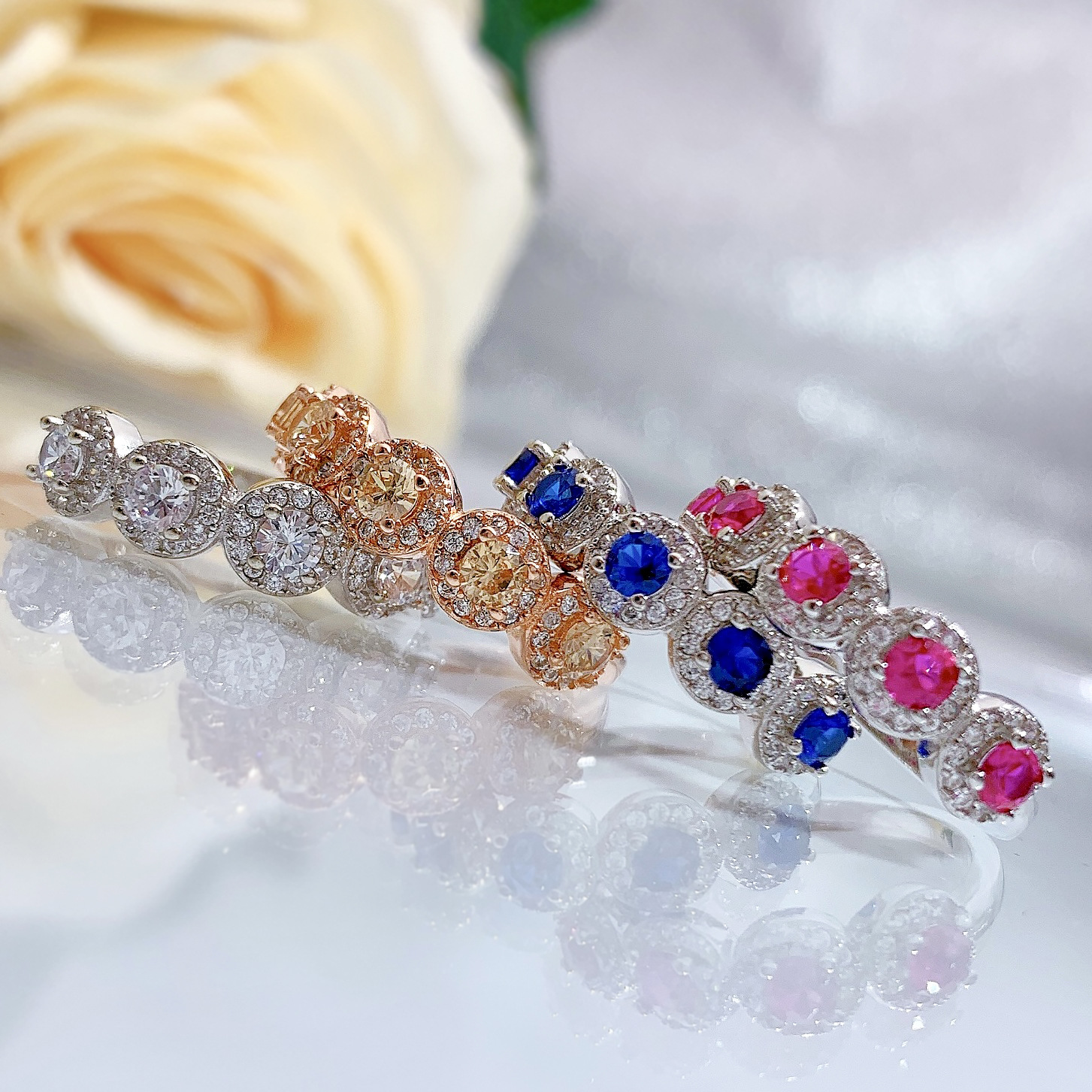 Gorgeous Moissanite Wedding Ring: Sterg Sier, Round Cut, Jewelry for Ladies