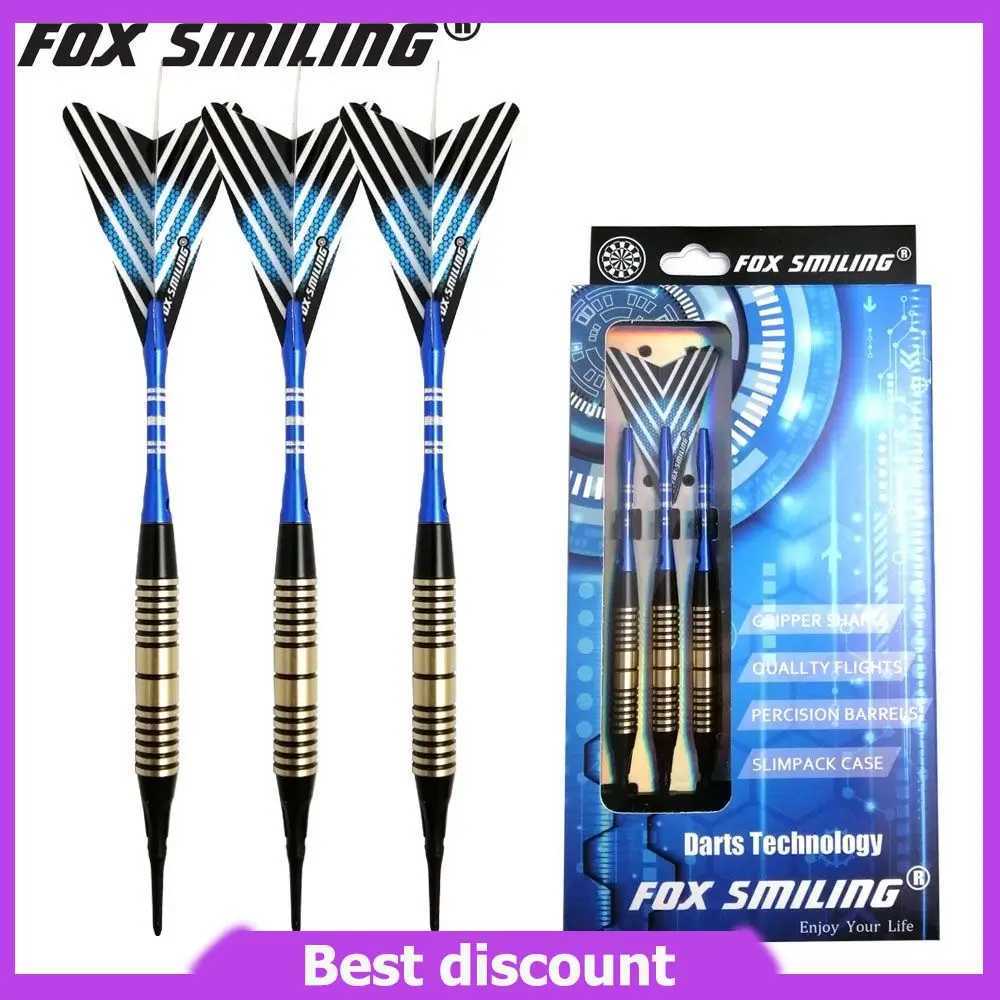 Fox Smiling Professional Electronic Soft Tip Brass Darts 18g Darts With Aluminum Alloy Shaft With 3PCS Flights 3PCS Shafts Y240807