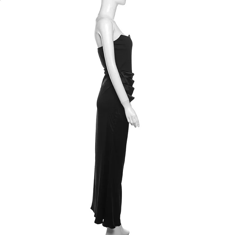 Strapless Backless Sexy Evening Party Maxi Long Dress Vestido for Women Autumn Winter Sleeveless Bodycon Dresses Outfits Gift 240814