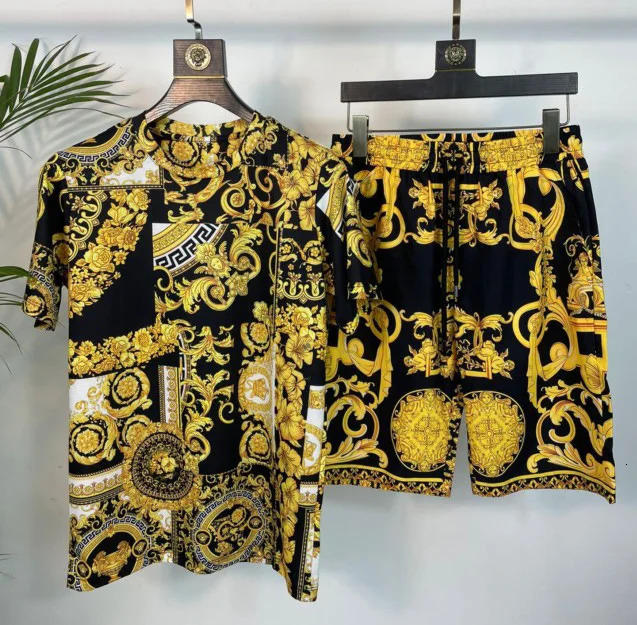 Summer European and American Fashion Leisure Digital Printing Round Neck Short Sleeve Mens Fashion Trend240808