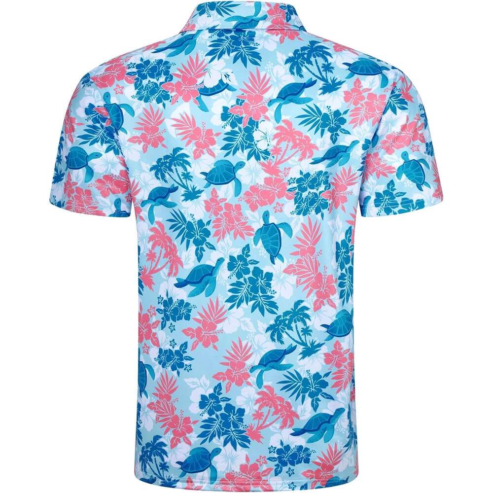 Fashion Mens Polo shirt Shirts Short Dry Fit ocean 3D Print Moisture Wicking Funny Golf Shirt Polos shirts tshirt Casual tops summer clothes