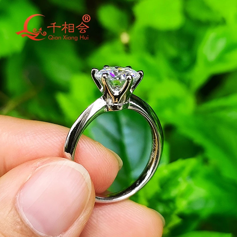 0.5ct 1ct 2ct 3ct round solitaire Ring Band 925 Sterling Silver D Diamond women Ring Jewelry gift dating wedding GRA 240712