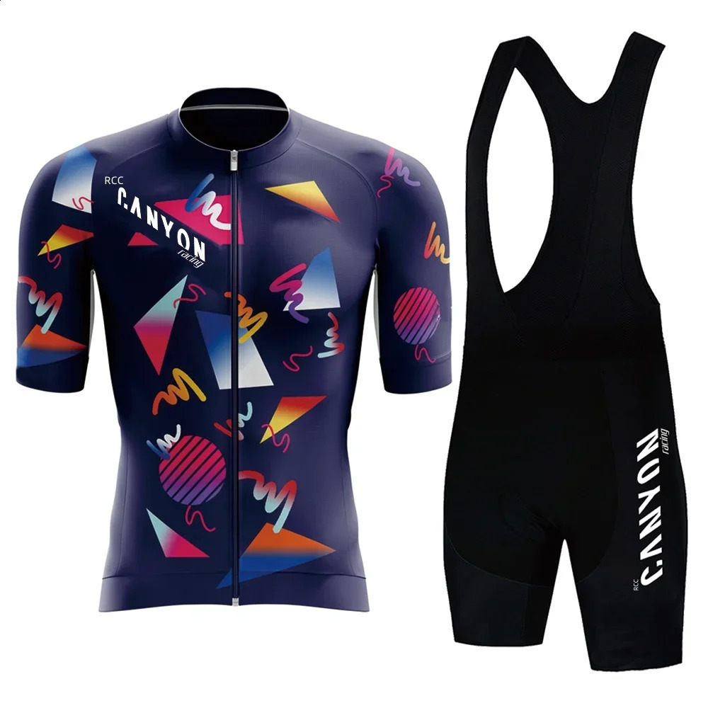 Men Cycling Jersey Set Summer Short Sleeve Breathable MTB Bike Cycling Clothing Maillot RCC CANYON Uniform Suit 240731