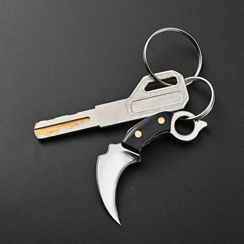 1 mini knife EDC stainless steel blade pocket keychain outdoor tool open quick pocket knife pendant gift accessory W240808