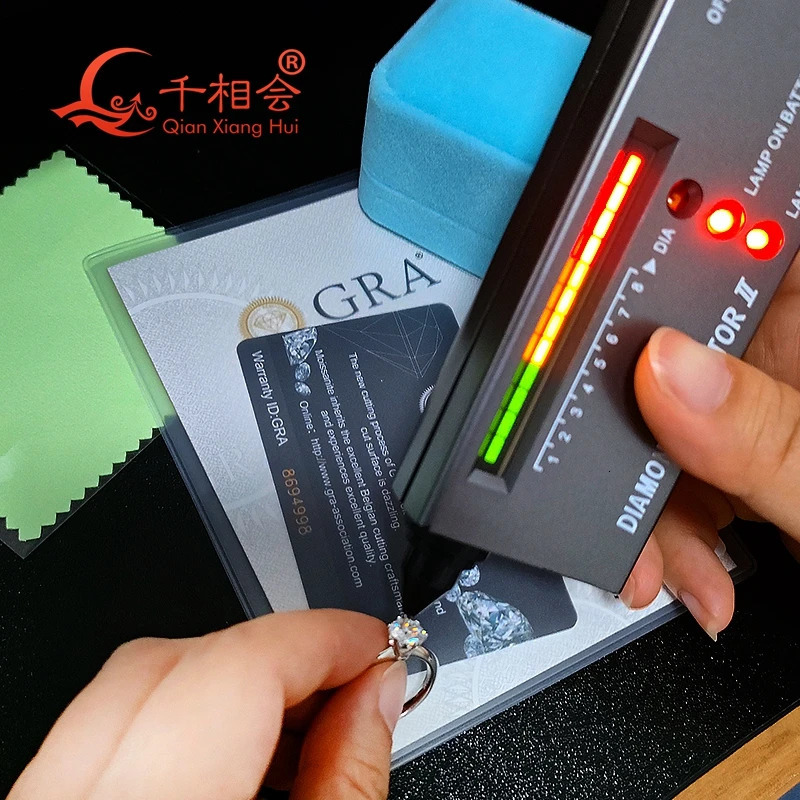 0.5ct 1ct 2ct 3ct round solitaire Ring Band 925 Sterling Silver D Diamond women Ring Jewelry gift dating wedding GRA 240712