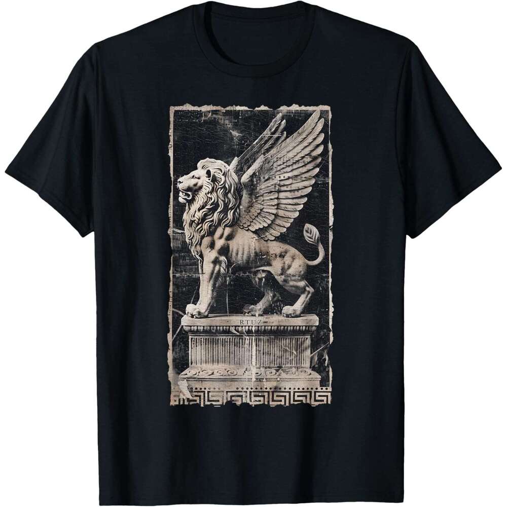 T shirt for Mens Mythic Griffins Vintage Lion Zoo Animal Wild Cat Lion Head Lion T-Shirt Shirts Tshirt Graphic Tee Casual Tops Clothes Short sleeve