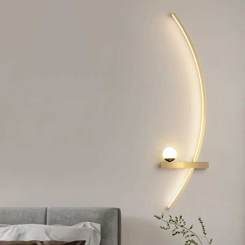 Nordic LED wall light strip wall light used for bedrooms living rooms learning staircases home decoration indoor lighting fixtures gloss B250117