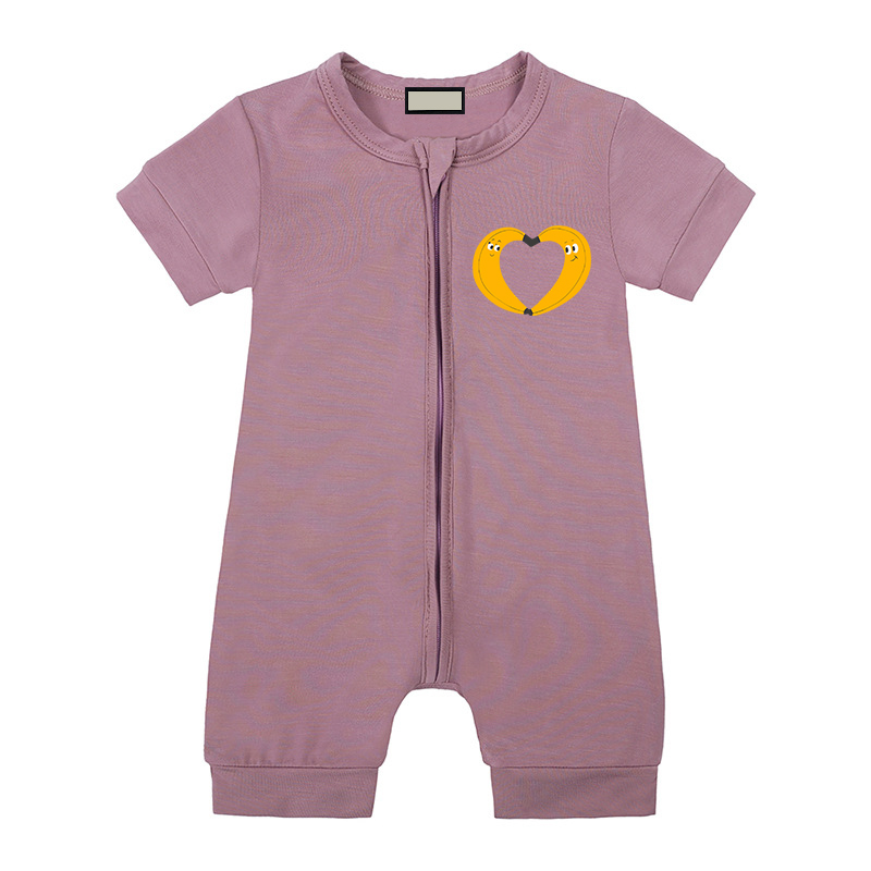 Rompers Luxury Kids Clothing Designer Jumpsuits Rompers Short Sleeve Casual Zipper Bodysuits Boys Girls Baby Bodysuit Children Outfits Cute Love PriY2