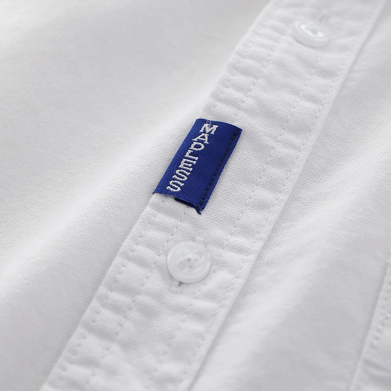 Dukeen 100% Cotton Oxford Spinning Shirt for Men Summer Casual Solid Color Blouse Man White Short-Sleeved Tops 240808