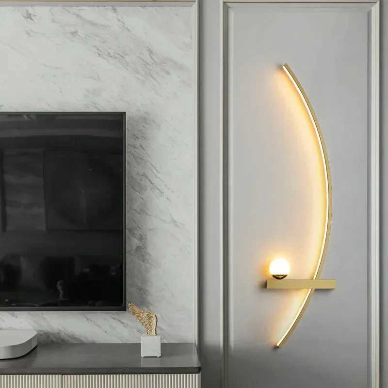 Nordic LED wall light strip wall light used for bedrooms living rooms learning staircases home decoration indoor lighting fixtures gloss B250117